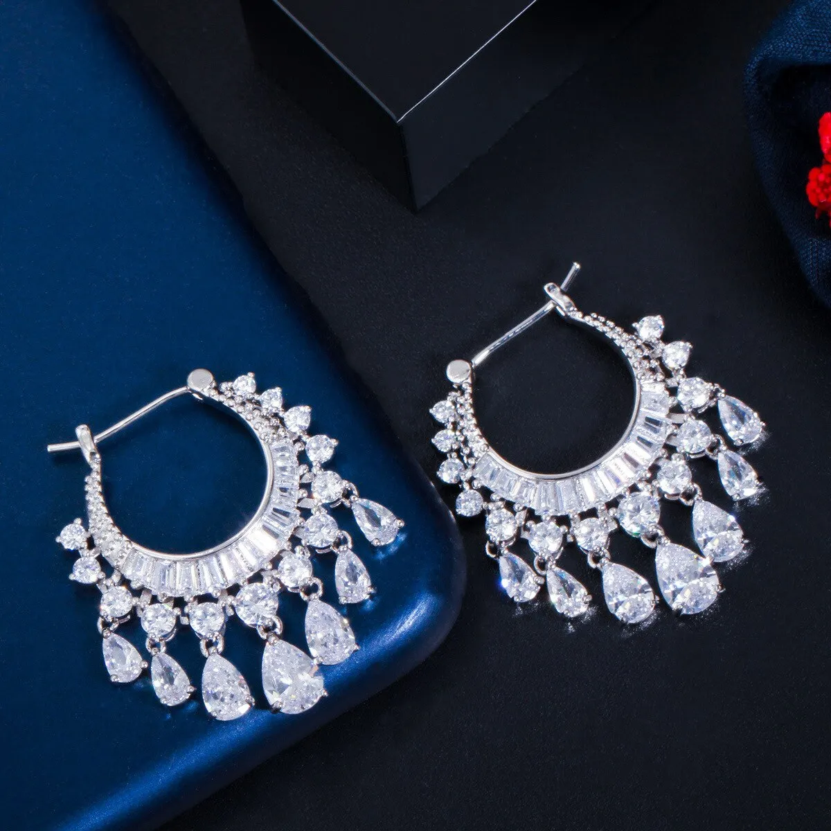 Popular TasselsEarrings for Wedding, Crystals Dangle Earring for Bride, Women Girl Gift SZE0342