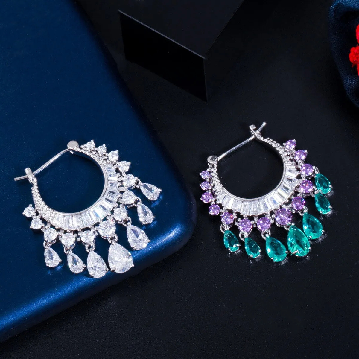 Popular TasselsEarrings for Wedding, Crystals Dangle Earring for Bride, Women Girl Gift SZE0342