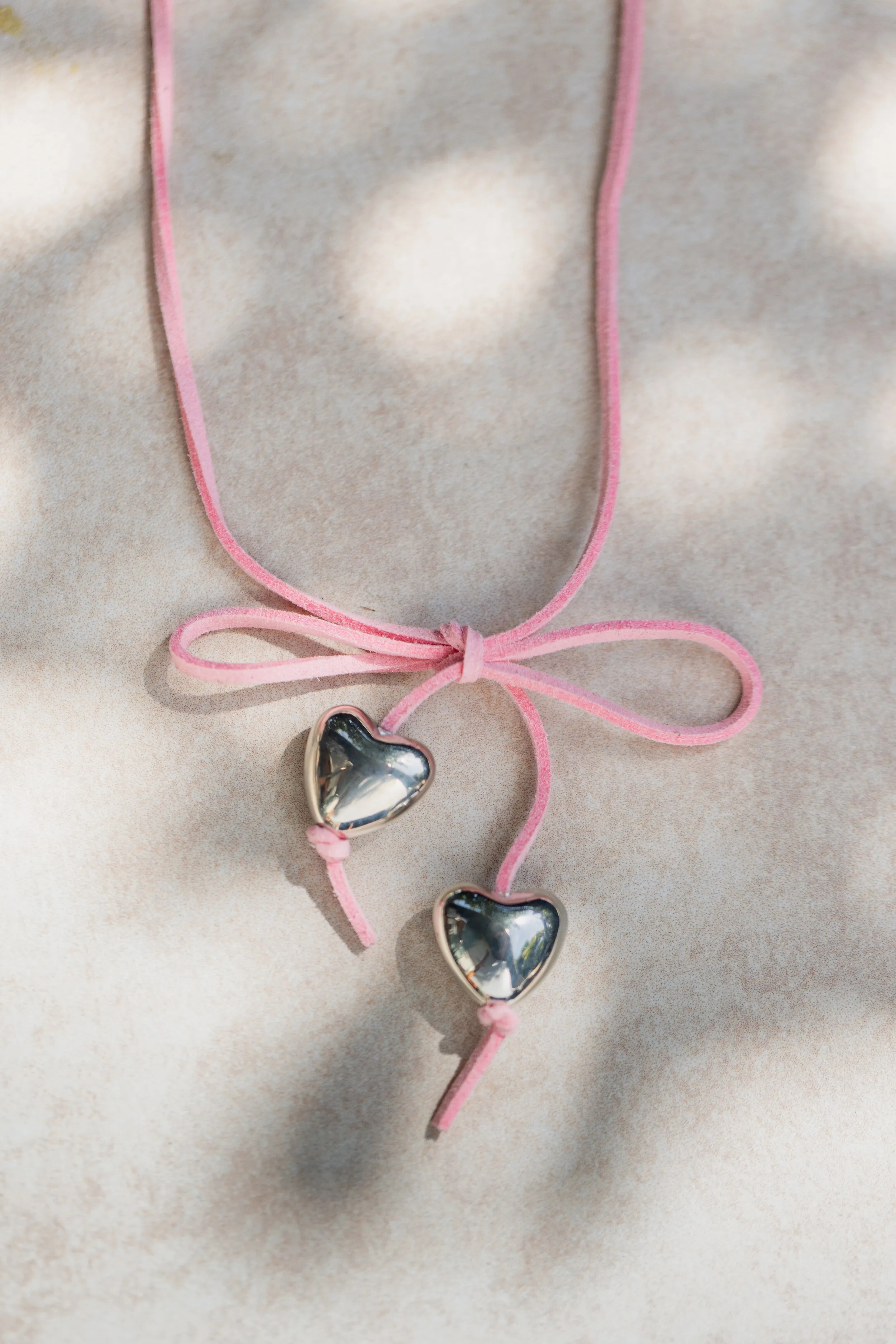 Puff Heart Choker - Pink