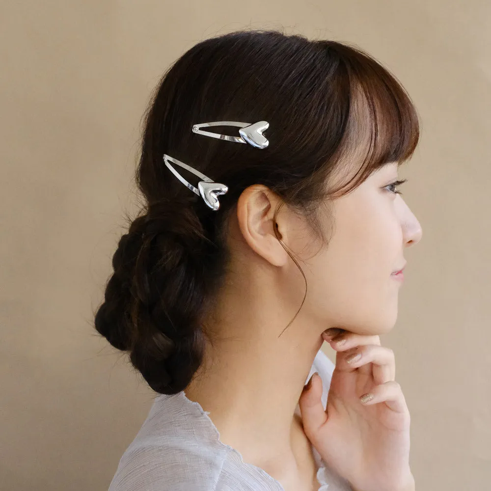 Puffy Heart Snap Clip Set