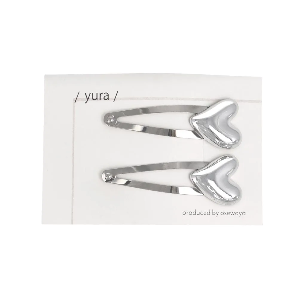 Puffy Heart Snap Clip Set
