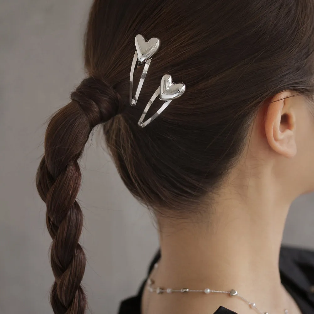 Puffy Heart Snap Clip Set