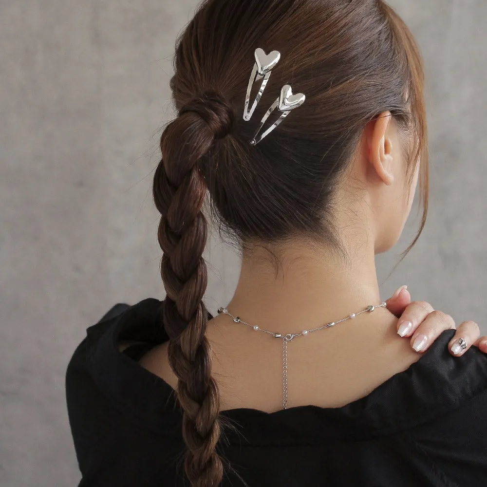 Puffy Heart Snap Clip Set