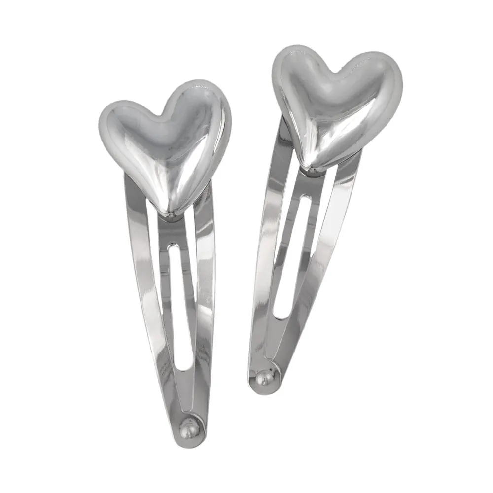 Puffy Heart Snap Clip Set