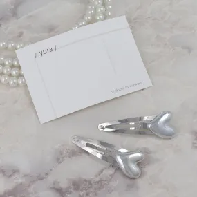 Puffy Heart Snap Clip Set