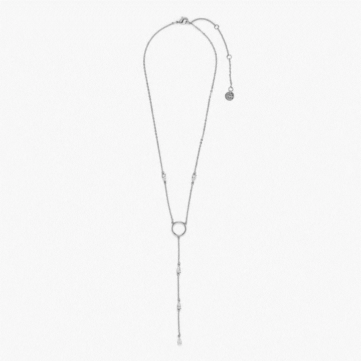 Pura Vida Crystal Lariat Silver Choker