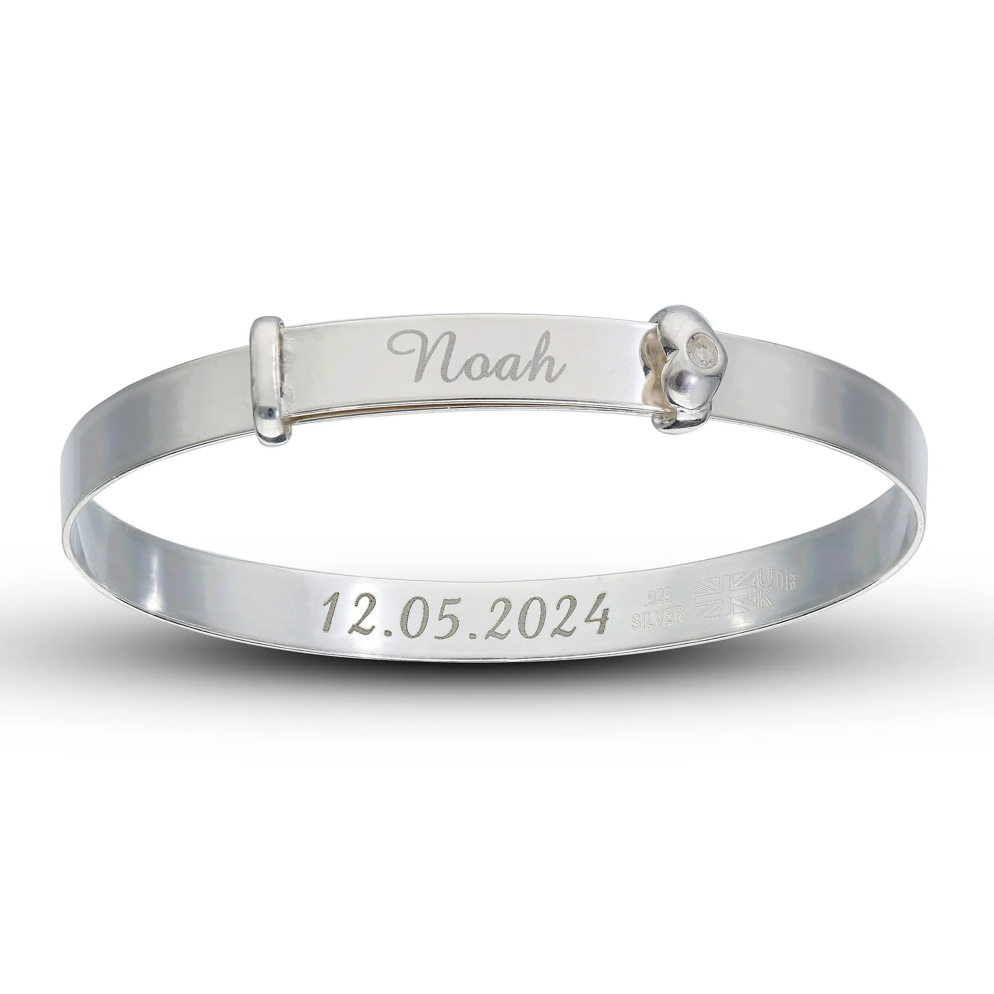 "Baby's First Diamond" Baby Bangle, Personalised Bracelet (0-1 years)