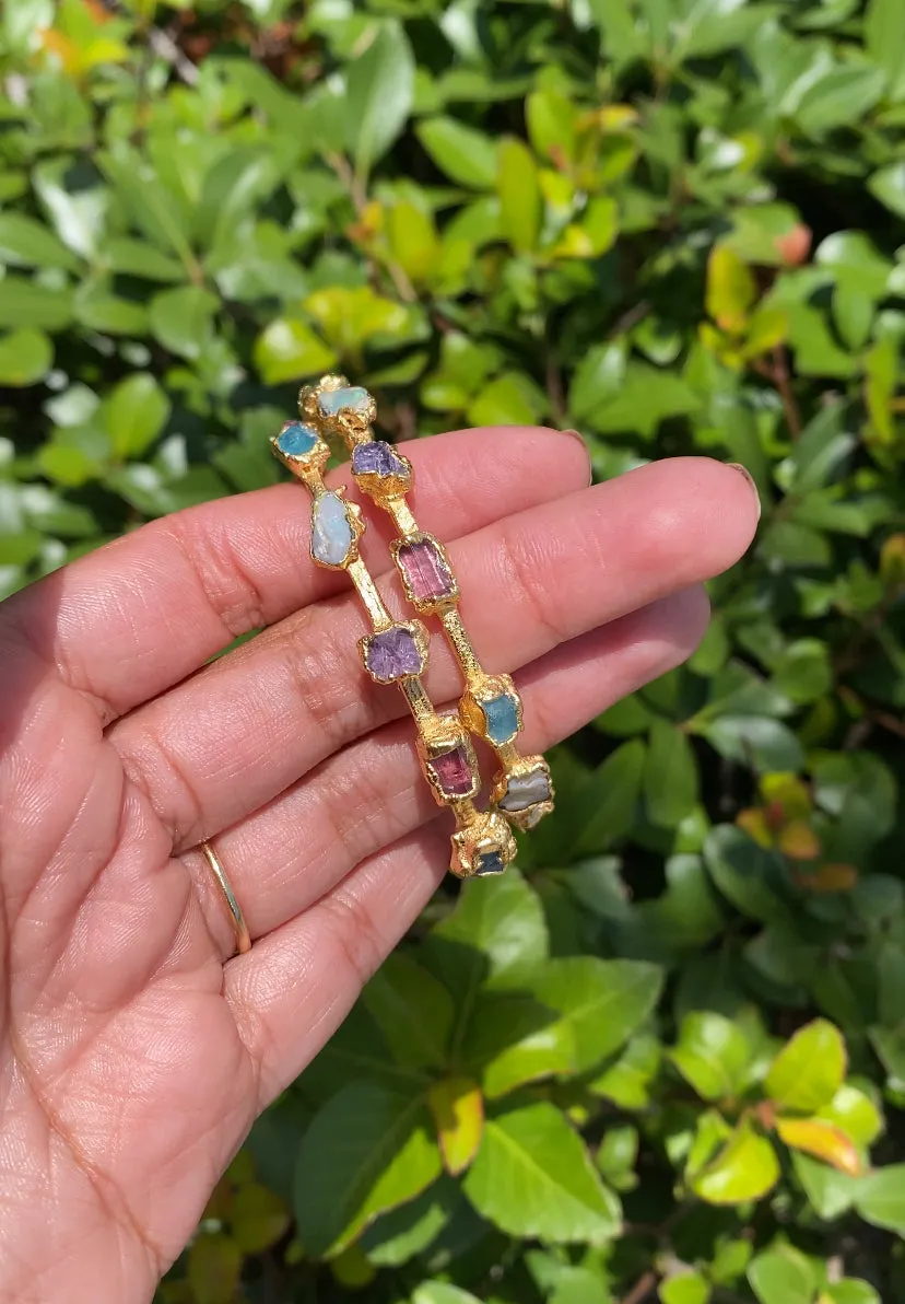 (READY TO SHIP) Opal Mermaid Hoop Earrings / Large