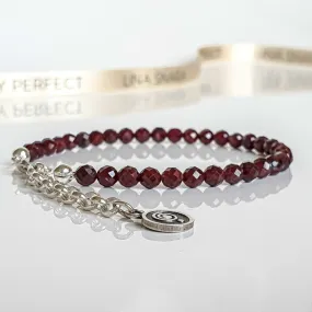 Red Garnet Silver 925 Bracelet for Women "Vitality" - Petit Secret