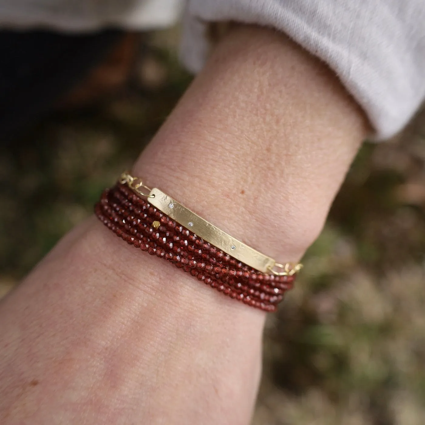 Red Garnet Wrap Bracelet & Necklace