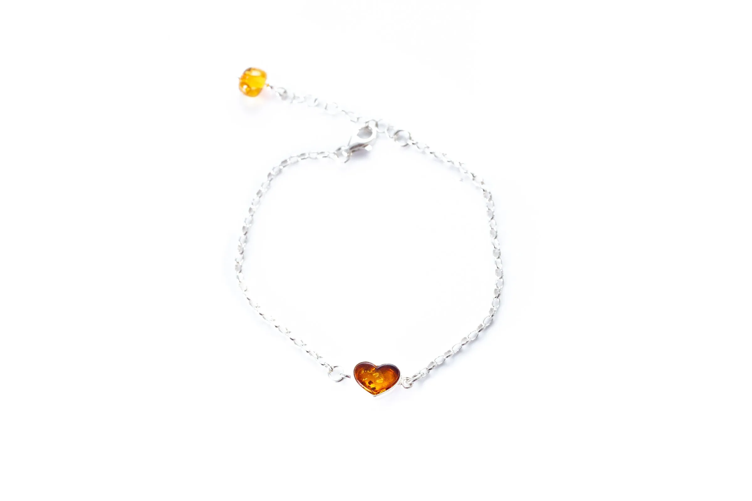Reversible Dainty Amber Heart Bracelet