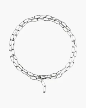 Rigged Silver Link Chain Hat Accessory