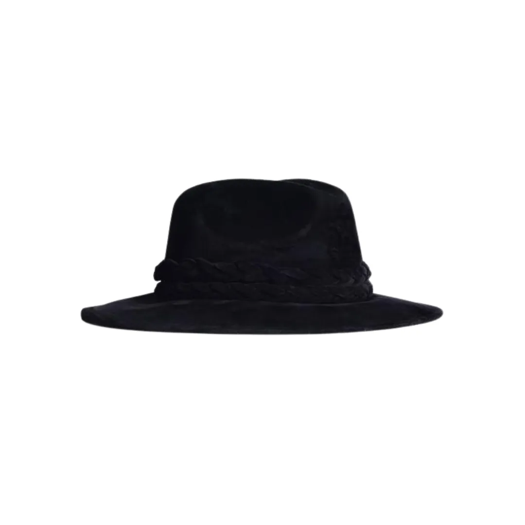 Rockstar Velour Faux Suede Fedora Hat