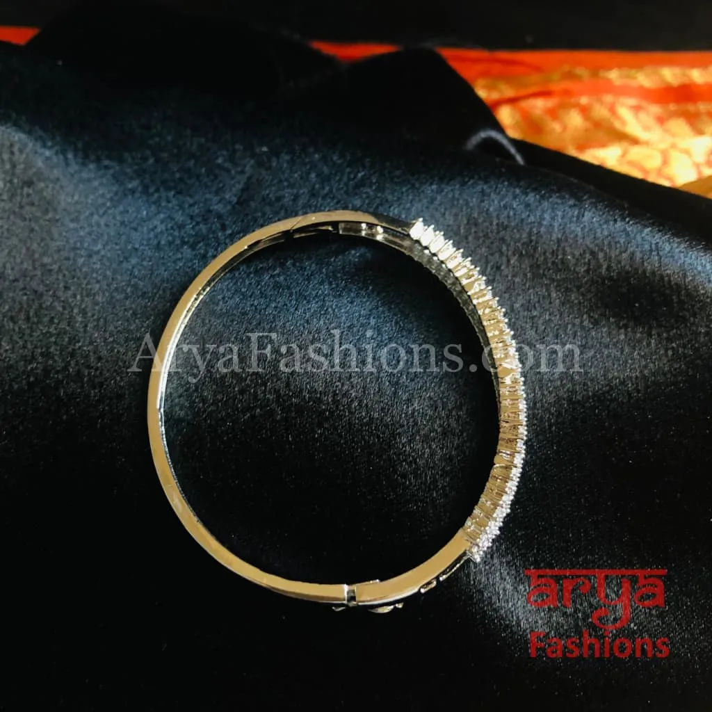 Rubia Silver CZ Band Bracelet/ CZ Crystal Party Bracelet