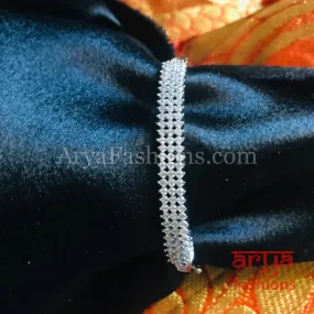 Rubia Silver CZ Band Bracelet/ CZ Crystal Party Bracelet