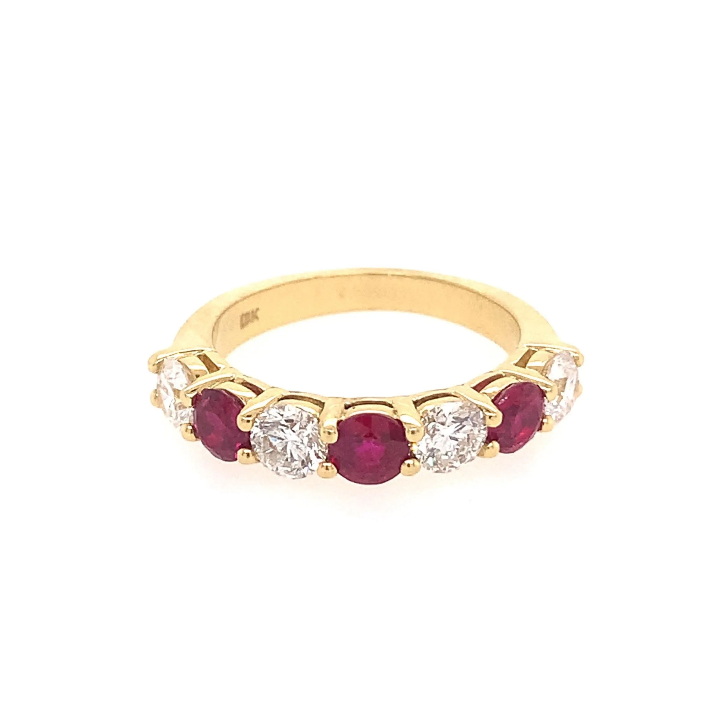 Ruby & Diamond Wedding Band Ring