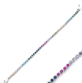 Sarah Stretton Silver Rainbow Tennis Bracelet
