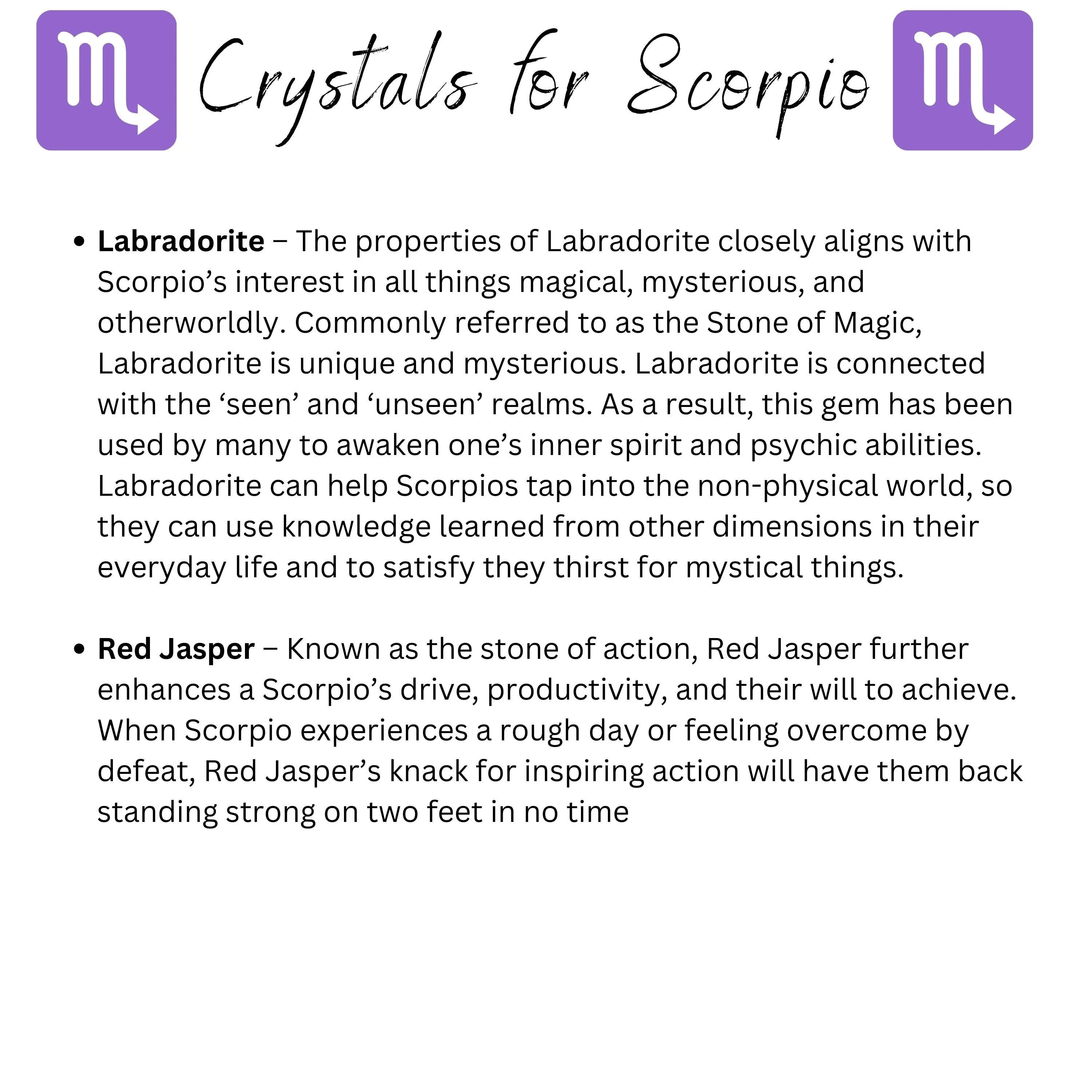 Scorpio Zodiac Crystal Bracelet
