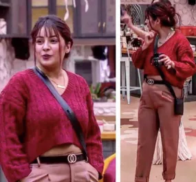 Shehnaaz Gill In Our High Low Choker Sweater