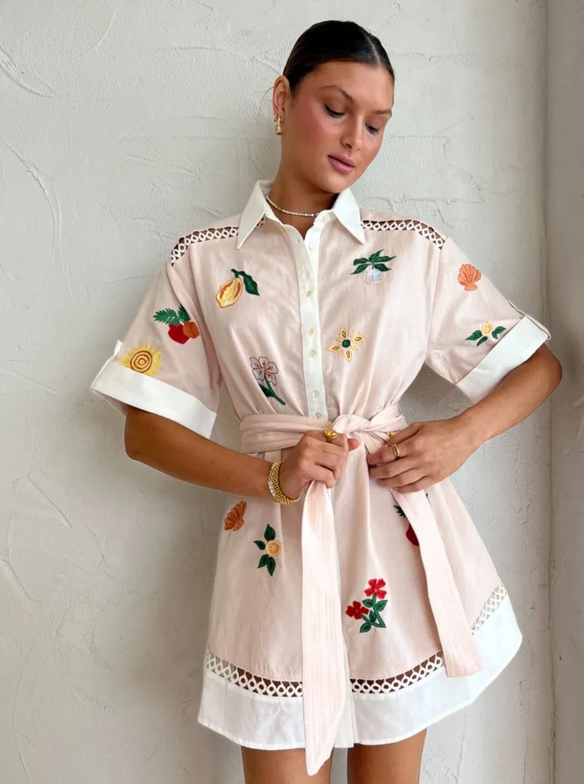 Significant Other Blaire Mini Dress in Embroidery Mix