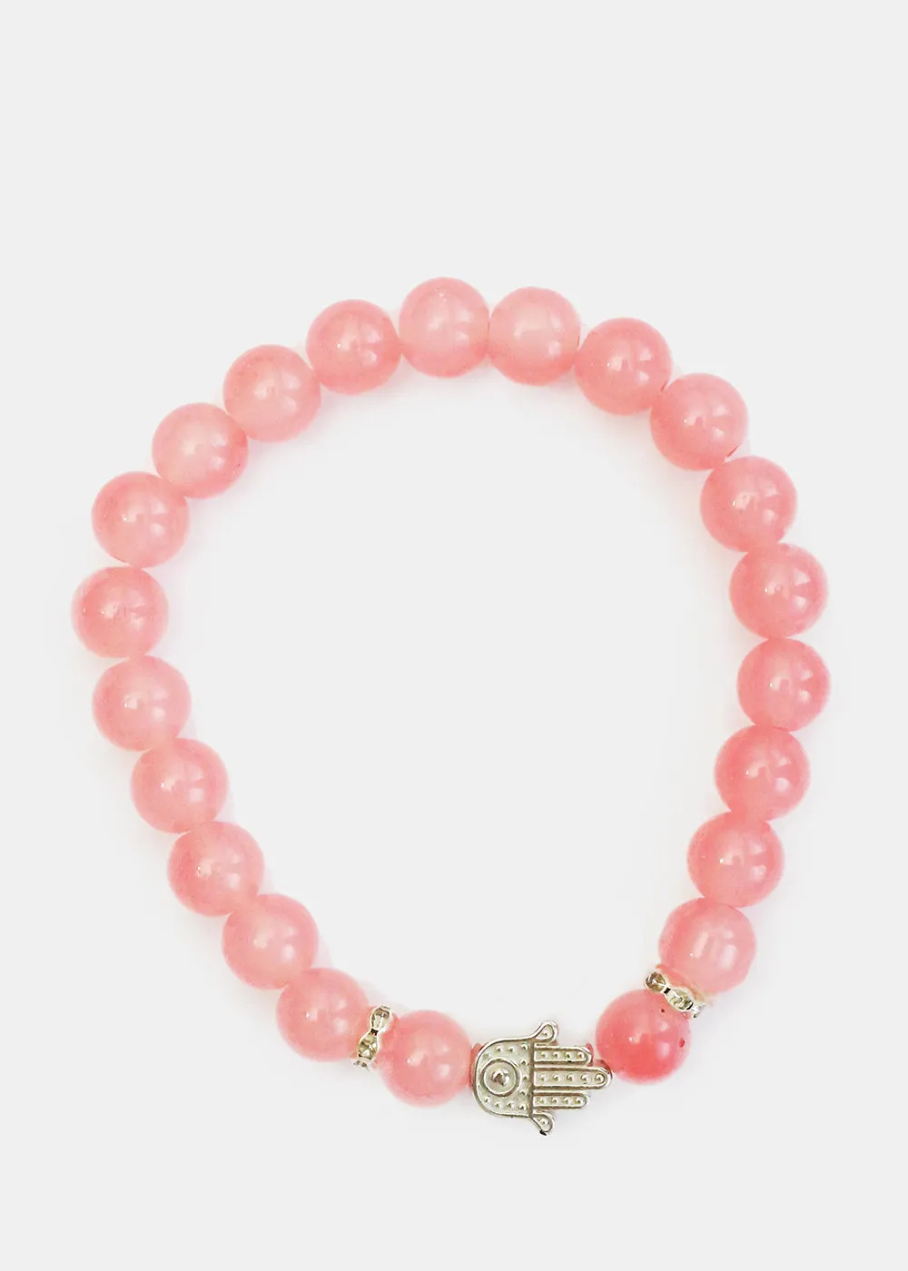 Silver Hamsa Hand Bead Bracelet