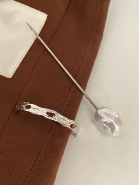 Silver Irregular Shaped Pearl Hairpin