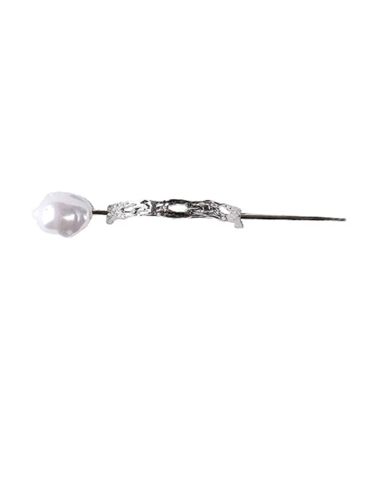 Silver Irregular Shaped Pearl Hairpin