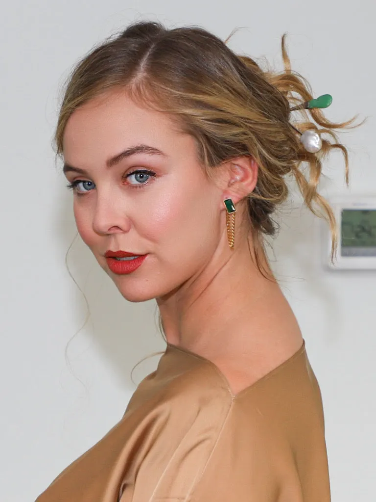 Silver Irregular Shaped Pearl Hairpin