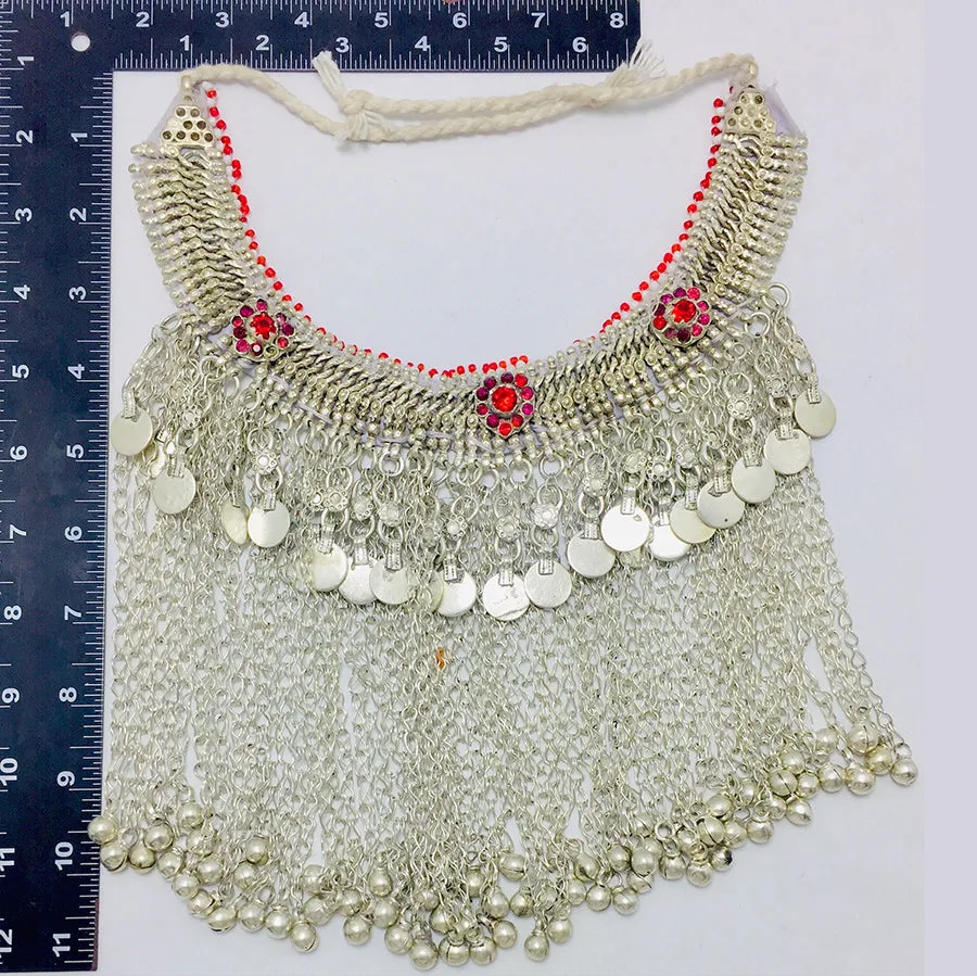 Silver Kuchi Handmade Choker Necklace With Long Bells