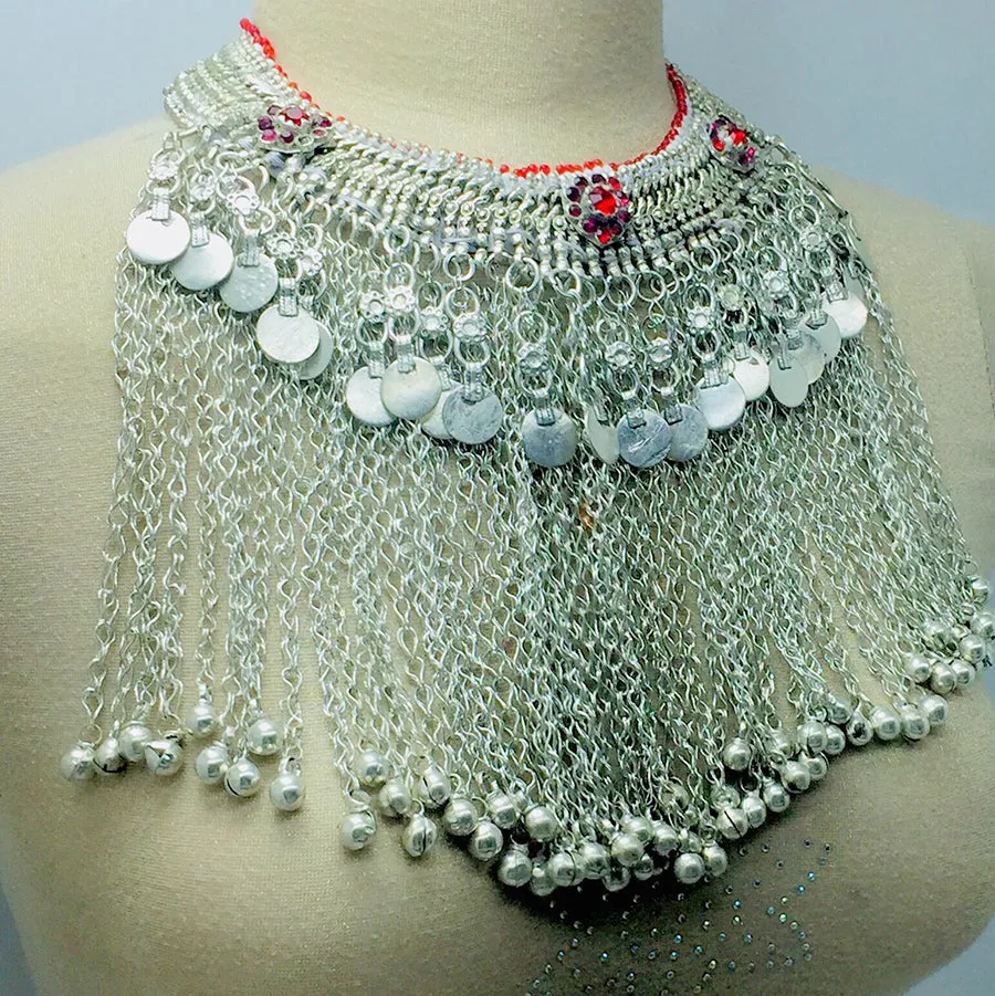 Silver Kuchi Handmade Choker Necklace With Long Bells