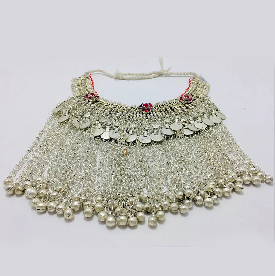 Silver Kuchi Handmade Choker Necklace With Long Bells