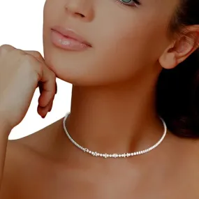 Silver Plated CZ Tennis Choker Necklace Faith Letters