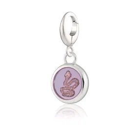 Silver Purple Snake Resin Capture Charm