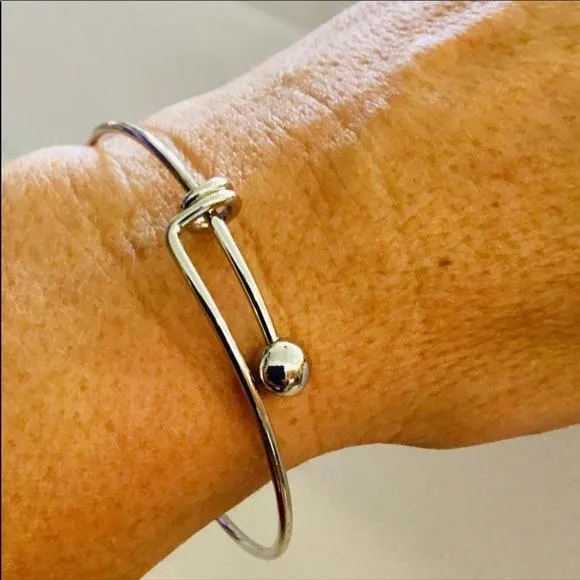 Silver Tension Bangle Bracelet