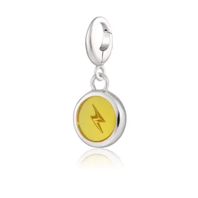 Silver Yellow Lightning Resin Capture Charm