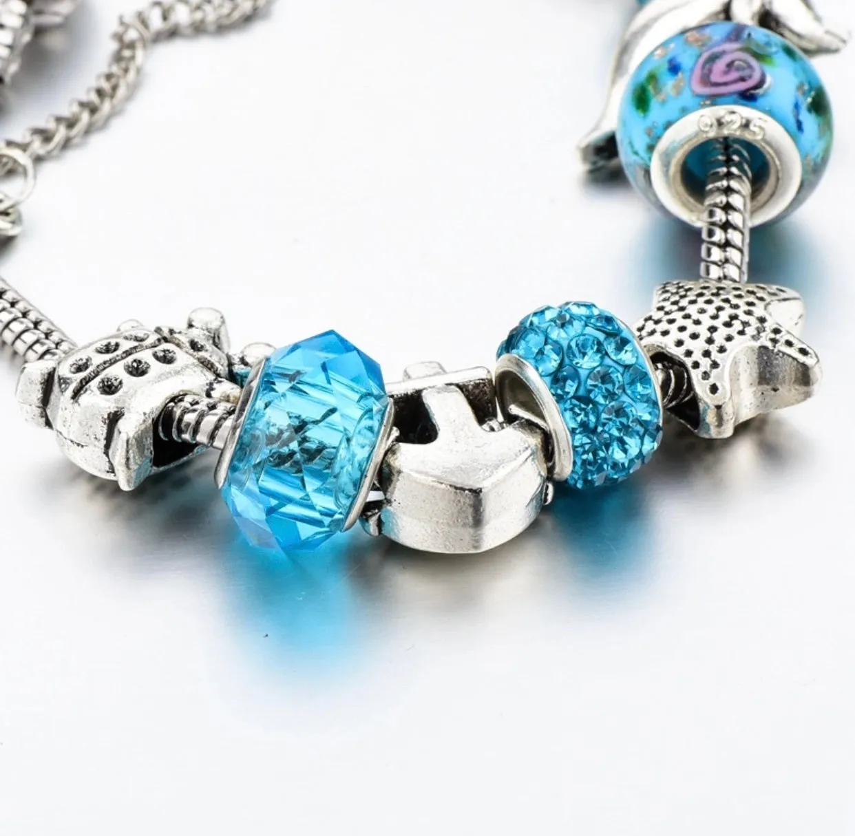 Silvertone  nautical charm bracelet