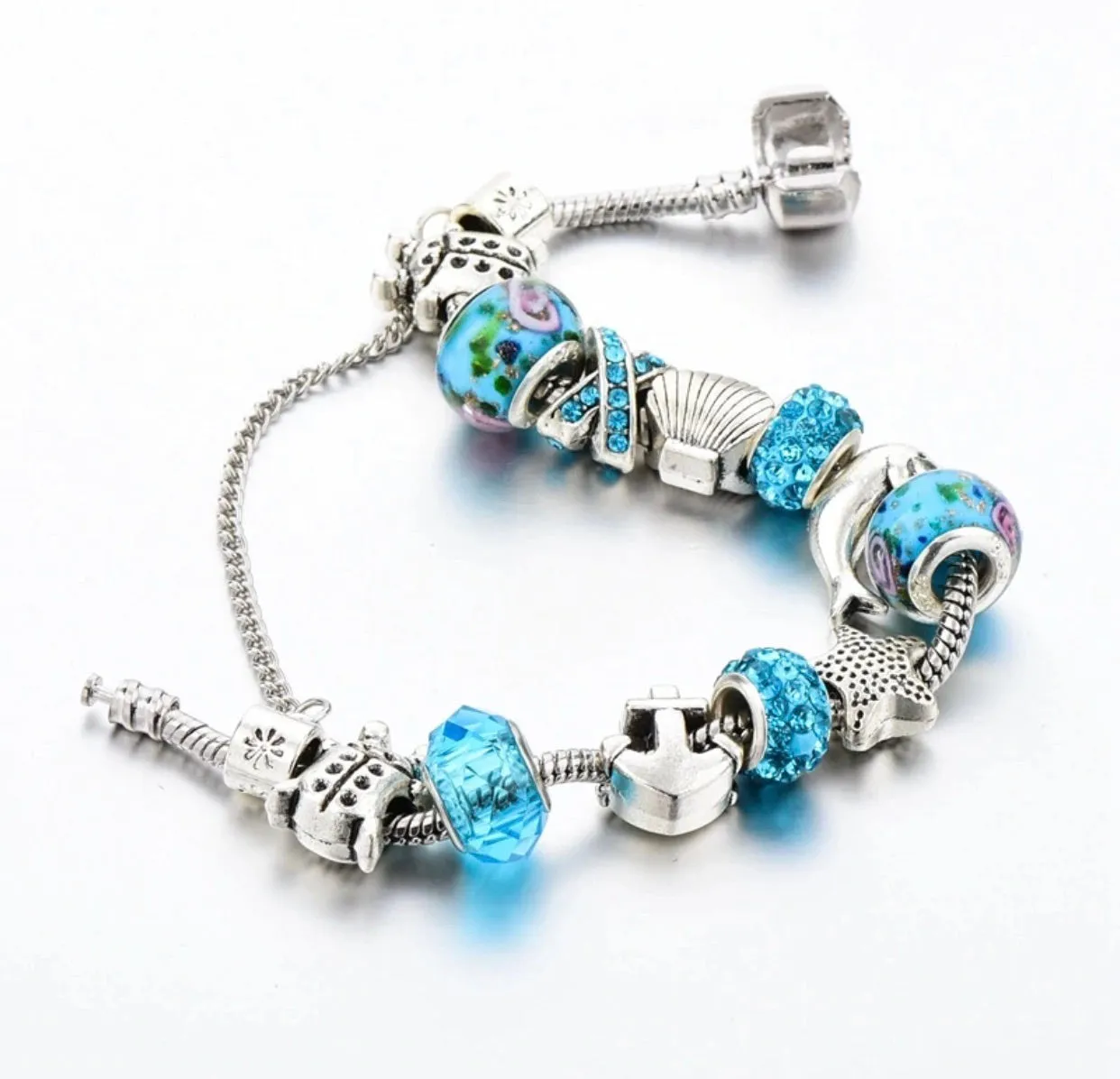 Silvertone  nautical charm bracelet