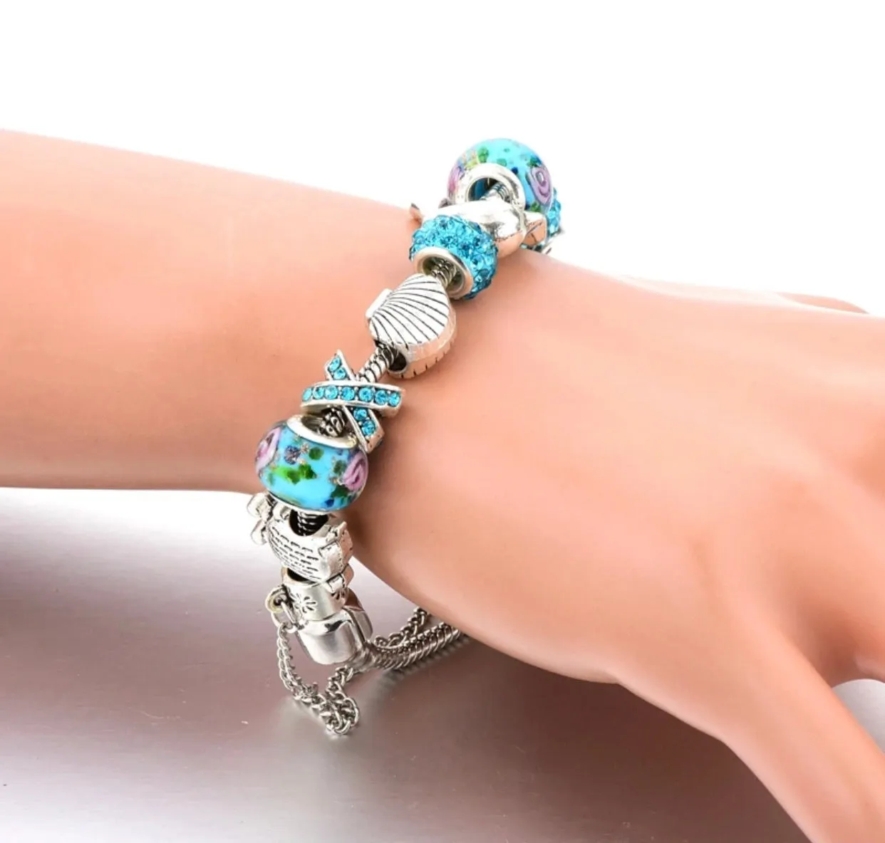 Silvertone  nautical charm bracelet