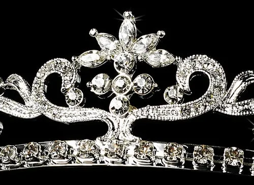 Simple Elegant Floral Crystal Bridal Tiara