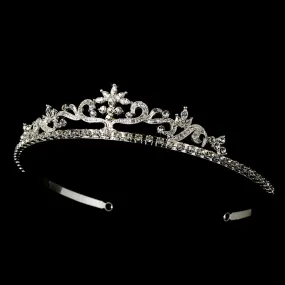 Simple Elegant Floral Crystal Bridal Tiara