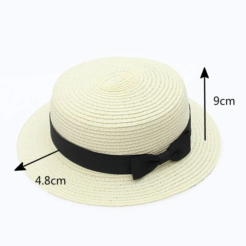 Simple Summer Beach Hat Female | Casual Women Flat hat | Brim Bowknot Straw Cap | Sun Hat