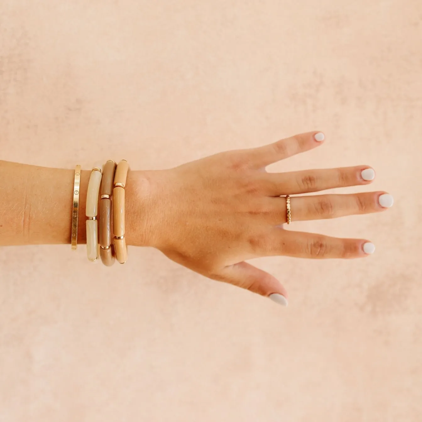 Skinny Acrylic Bamboo Bracelet: Mocha