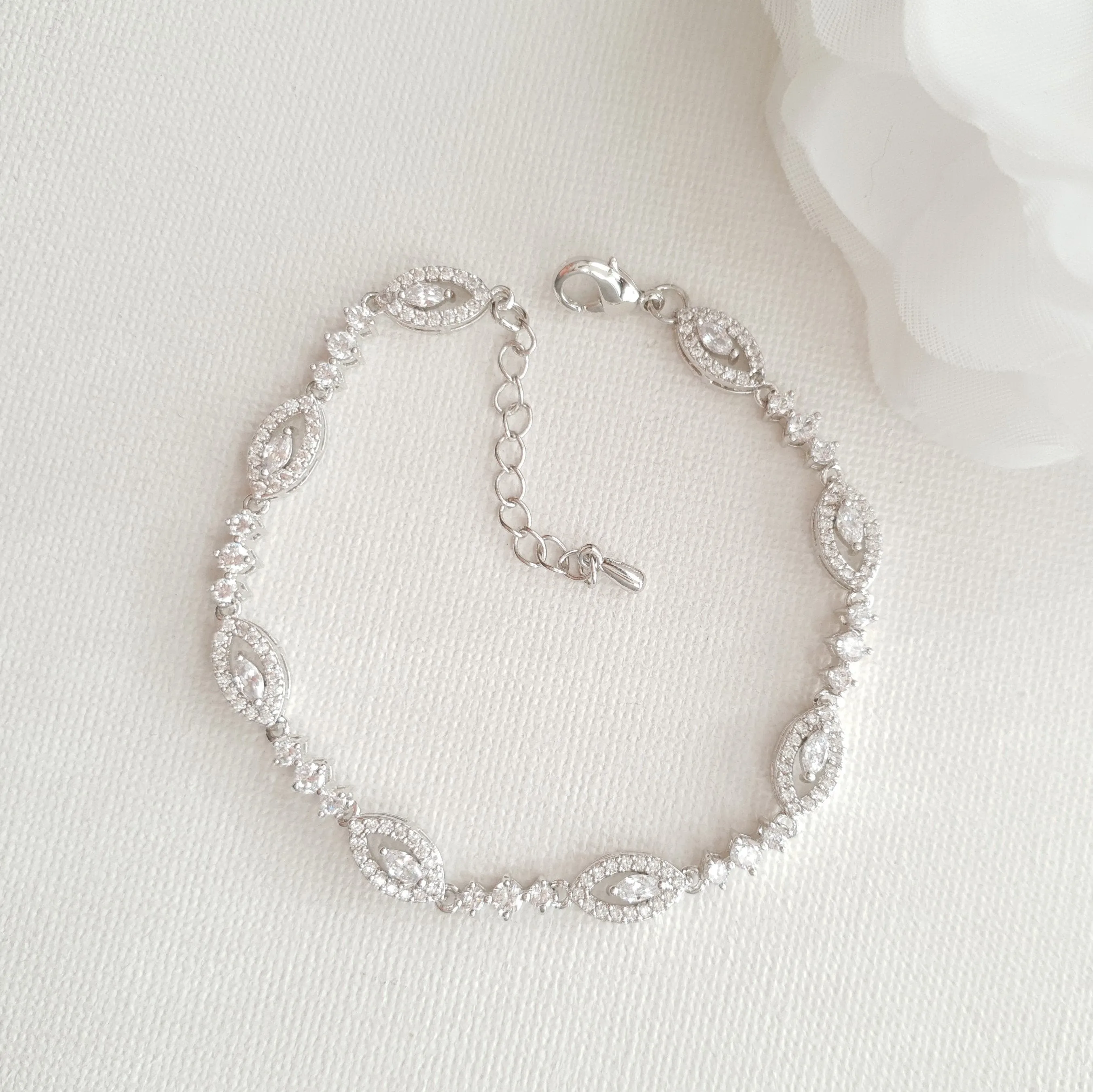 Slim Rose Gold Wedding Bracelet- Hannah
