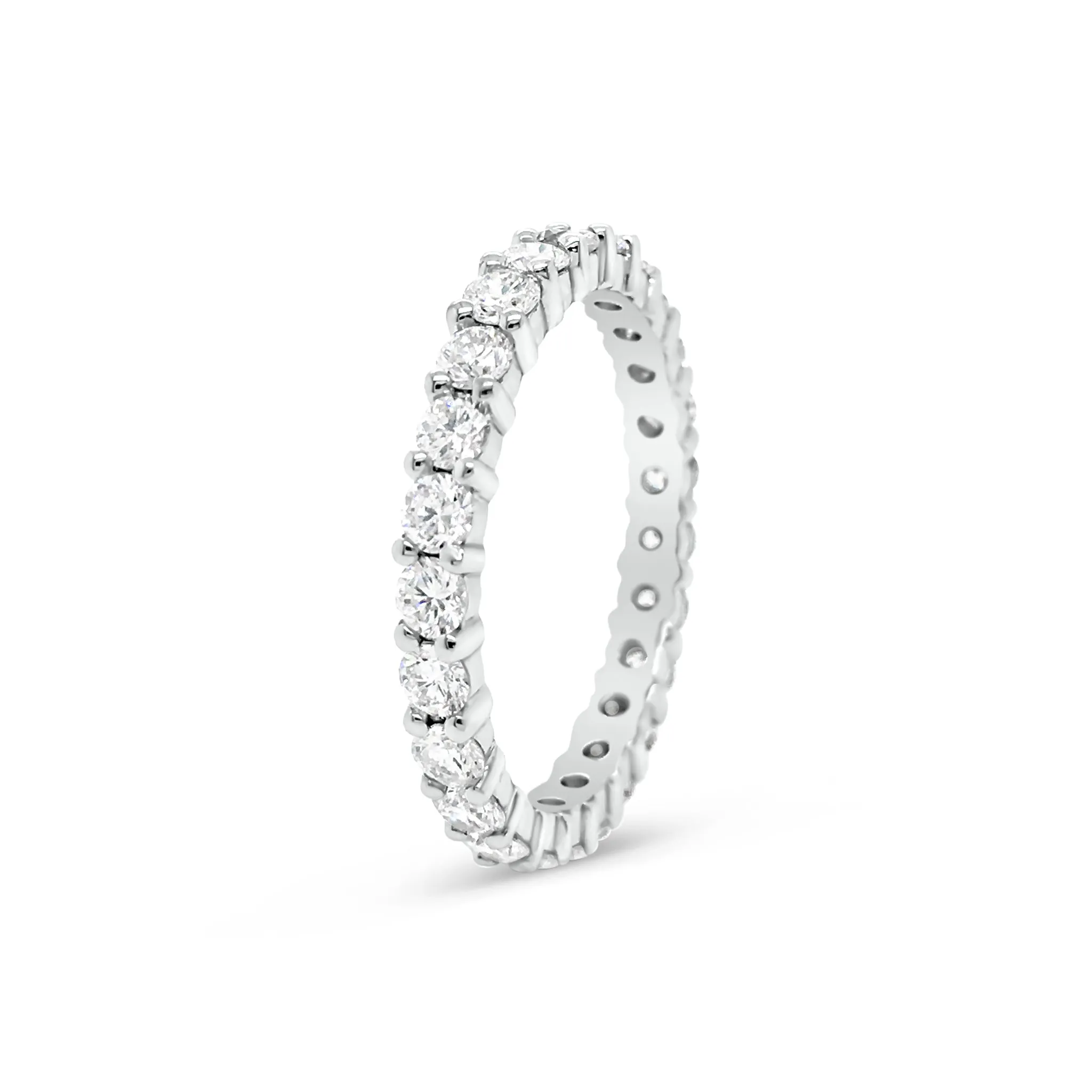 Slim Shared Prong-Set Diamond Eternity Band
