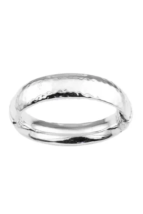 SS28 Hammered Hinged Bangle