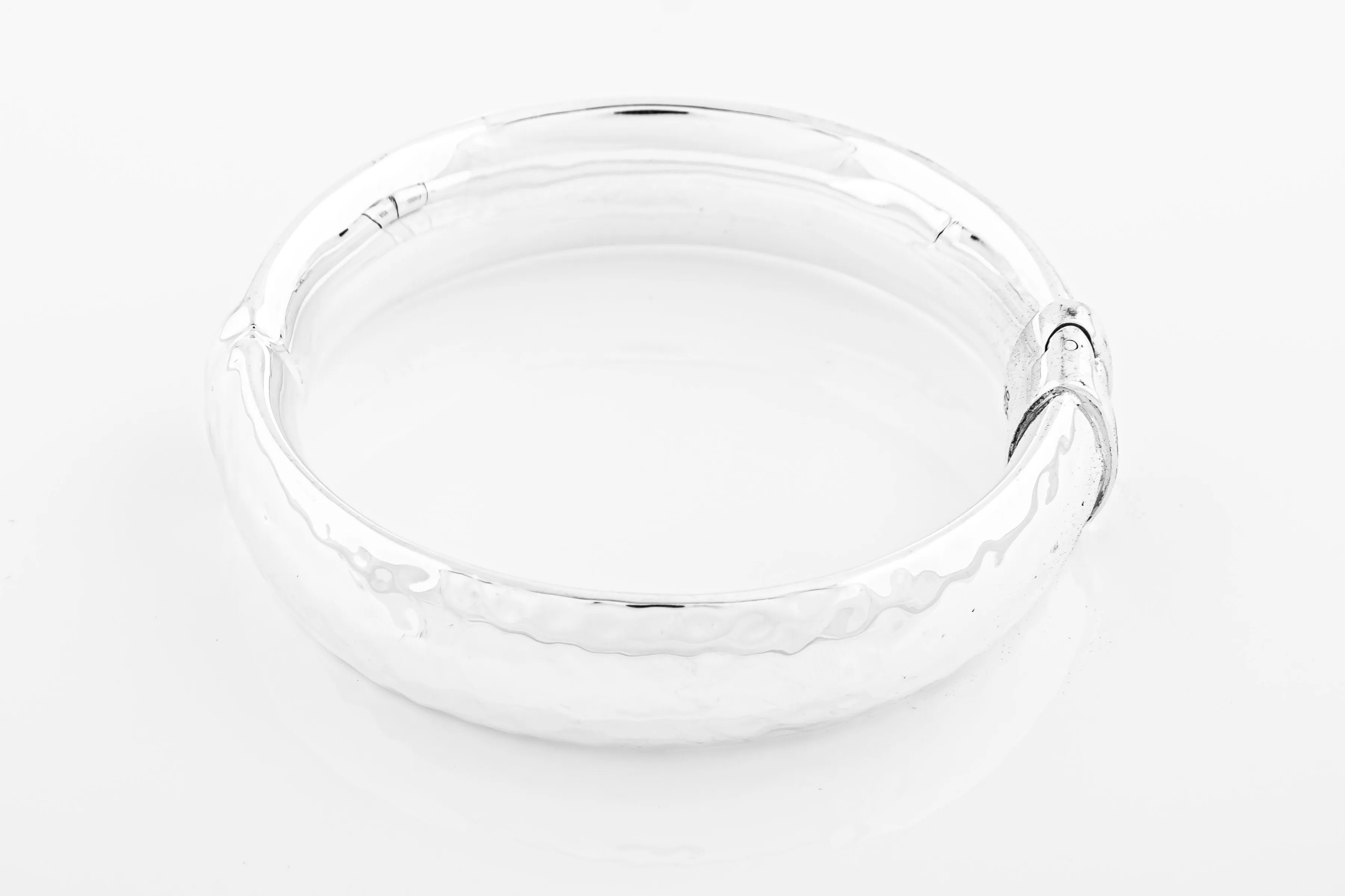 SS28 Hammered Hinged Bangle