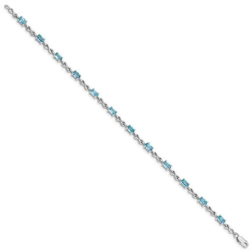 Sterling Silver Oval Gemstone Infinity Link Bracelets