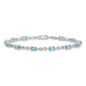 Sterling Silver Oval Gemstone Infinity Link Bracelets