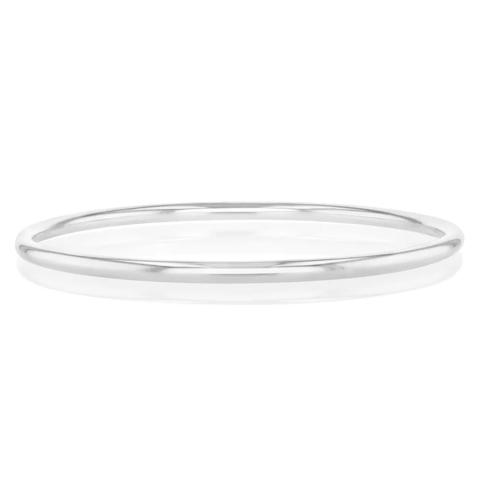 Sterling Silver Plain 3mm Rounded 60mm Bangle