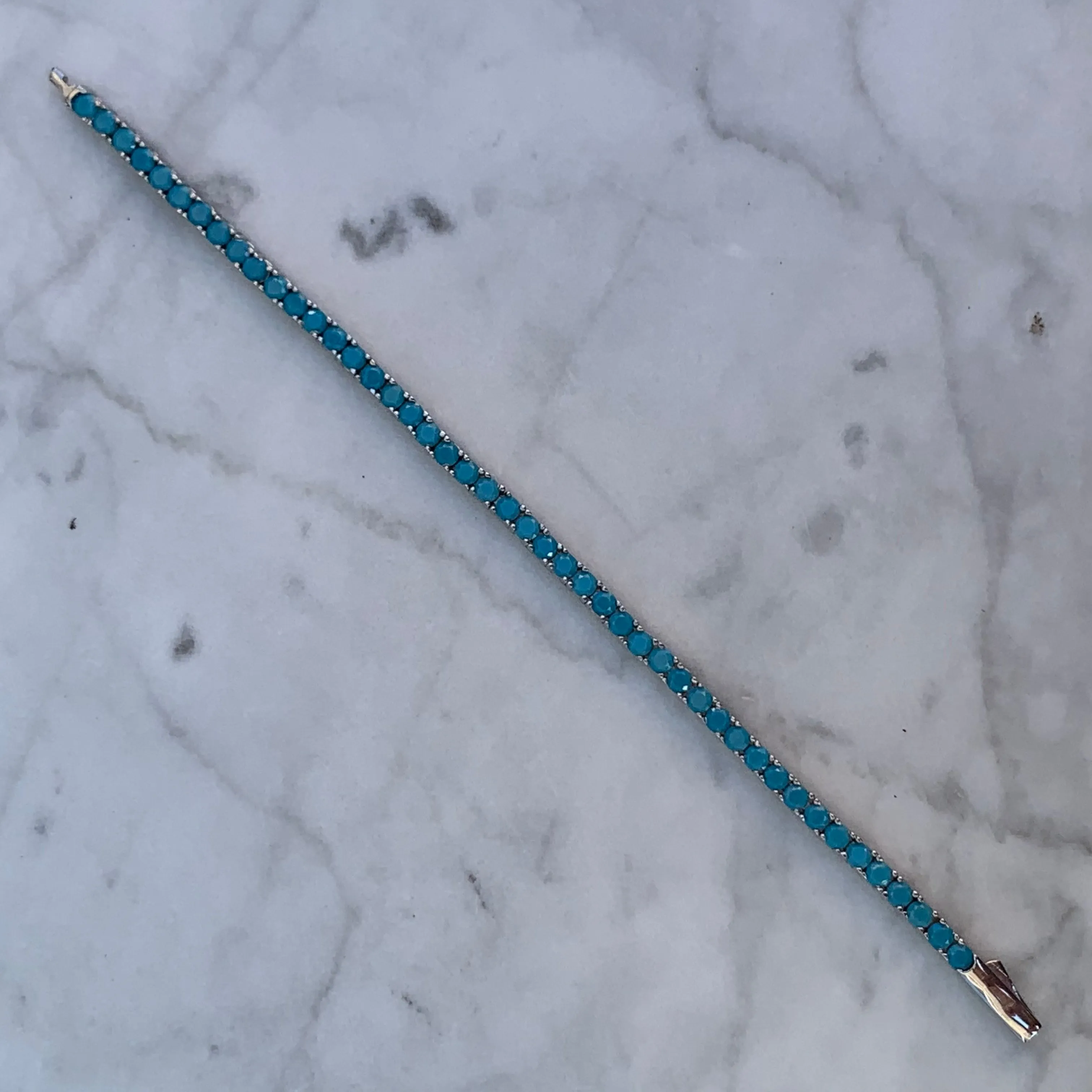 Sterling silver turquoise tennis bracelet